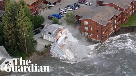 naughty at home des|Video shows moment house collapses into river near failing dam.